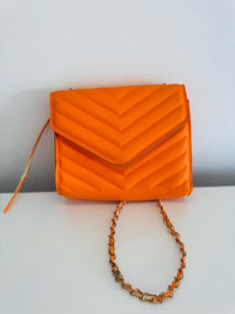 Quilted Orange Crossbody Bag